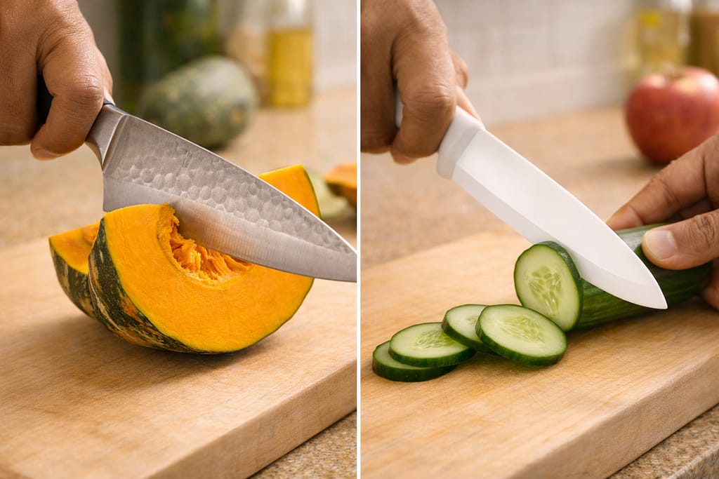 steel knife vs ceramic knife