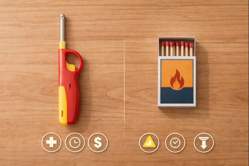 gas stove lighter vs matchstick