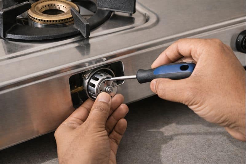 gas stove flame low fix